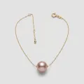 10.38mm Pearl Necklace, 14K Gold Plated 1