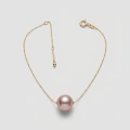 10.38mm Pearl Necklace, 14K Gold Plated 1