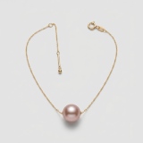 10.38mm Pearl Necklace, 14K Gold Plated thumbnail 1