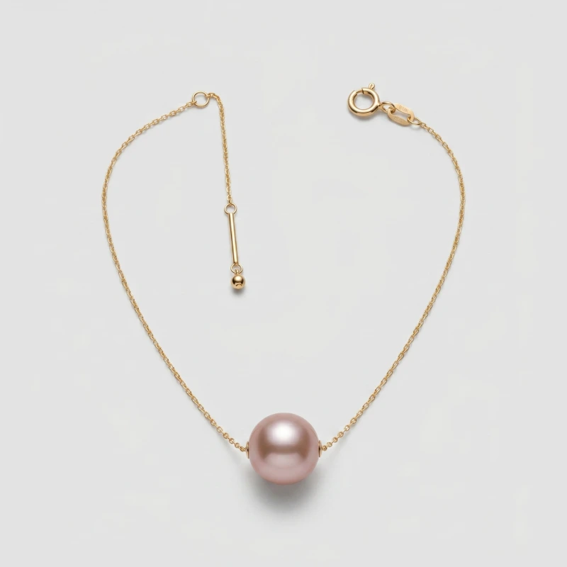 10.38mm Pearl Necklace, 14K Gold Plated - Main Image