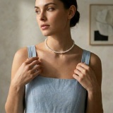 Premium Freshwater Seed Pearl Necklace, 4.5-4.75mm, 15.5in, 90 Pearls thumbnail 2