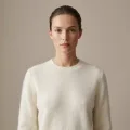 Women's Luxury Brushed Cashmere Crewneck Sweater - Elegant White (L) 1