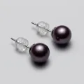 Enchanting Purple Pearl Stud Earrings 8.3mm S925 Sterling Silver Minimalist Elegant 1