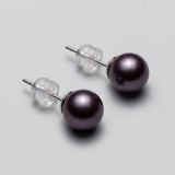 Enchanting Purple Pearl Stud Earrings 8.3mm S925 Sterling Silver Minimalist Elegant thumbnail 1