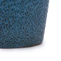 Set of 3 Handmade Blue Textured Ceramic Planters (15/12/9 inches) Breathable Flower Pots 5