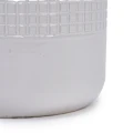 Set of 3 Handmade White Textured Ceramic Planters (5.51"-9.65"), Indoor/Outdoor Pots for Succulents and Herbs 4