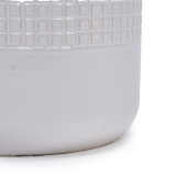 Set of 3 Handmade White Textured Ceramic Planters (5.51"-9.65"), Indoor/Outdoor Pots for Succulents and Herbs thumbnail 4