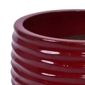 Set of 3 Handmade Deep Red Glazed Ceramic Planters - 15/11/8 Inch 3