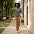 Women's 100% Pure Cashmere Sweater - Heather Gray, Low Neck, Basic Style 2