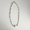 Shining Silver Baroque Freshwater Pearl Necklace, 16.5in 1