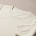 Women's 100% Pure Cashmere Short-Sleeve Sweater - Ivory White, Ultra-Light, Soft 5
