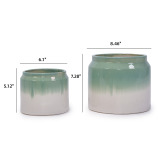 Handmade Gradient Ceramic Hydroponic Planter Set of 2, 8.5-Inch and 6-Inch thumbnail 3
