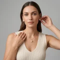 14K Gold Plated Petal Pearl & Rhinestone 3-Piece Jewelry Set 2