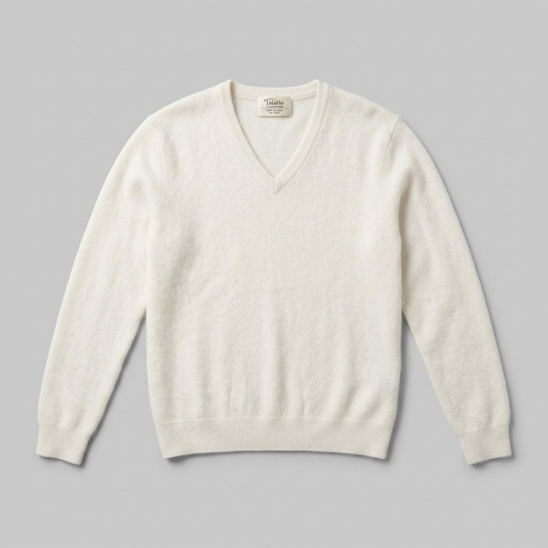 Women's High-End Brushed V-Neck Pure Cashmere Sweater - Image 5