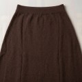 Premium Women's Cashmere A-Line Maxi Skirt - Elegant Coffee Brown, Size L 2