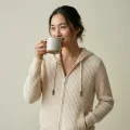 Women's 100% Pure Cashmere Hooded Zip Cardigan 1