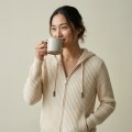 Women's 100% Pure Cashmere Hooded Zip Cardigan 1