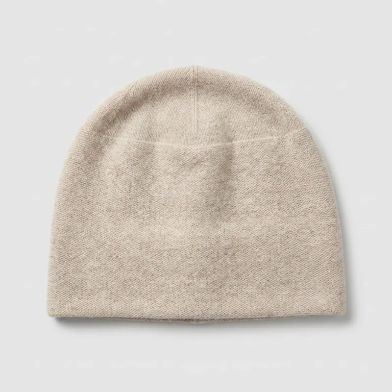 Women's 100% Pure Cashmere Beanie - Luxury British Style Winter Knit Hat - Main Image