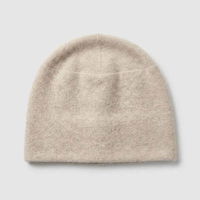Women's 100% Pure Cashmere Beanie - Luxury British Style Winter Knit Hat - Main Image