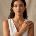Purple Pearl Double Halo Rhinestone Pendant Necklace, 11.28mm, 19in, 14K Gold Plated 2