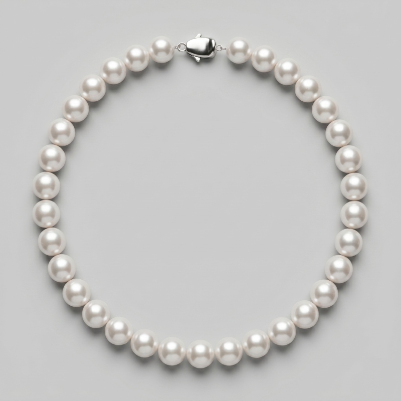 AAA Grade White Large Pearl Necklace 10-11mm, 16.5in - Image 1
