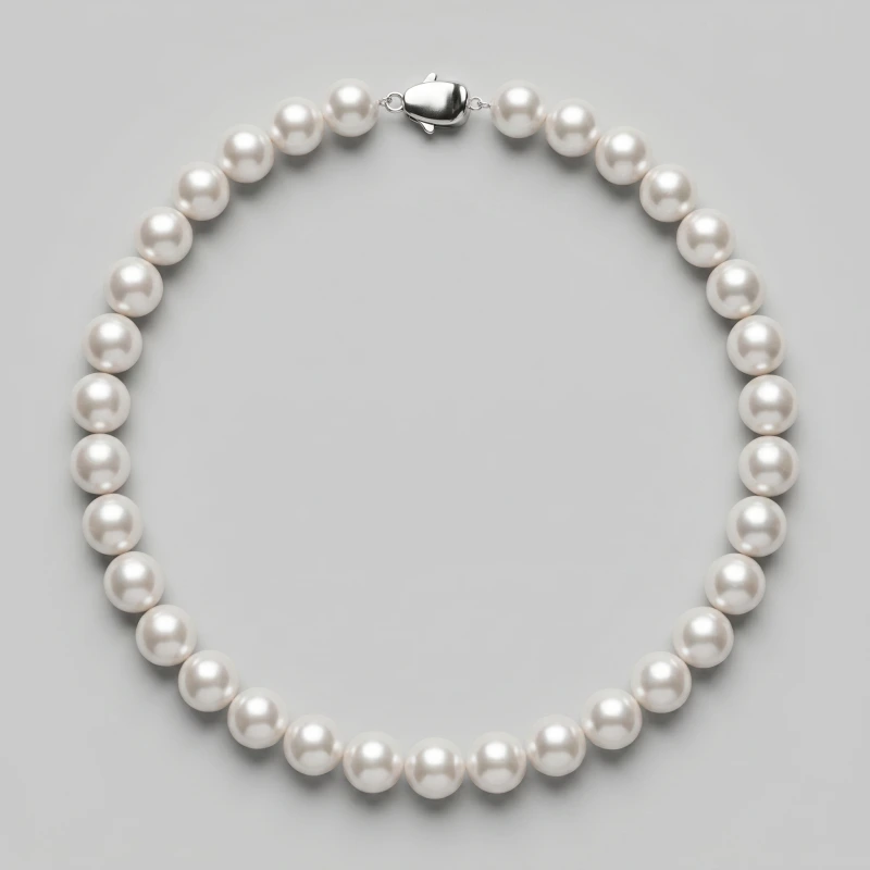 AAA Grade White Large Pearl Necklace 10-11mm, 16.5in - Main Image