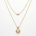 18K Gold Plated Pearl Pendant Necklace, 10.18mm, 18in, 18K Gold Plated 1