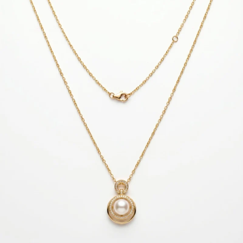 18K Gold Plated Pearl Pendant Necklace, 10.18mm, 18in, 18K Gold Plated - Main Image