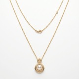 18K Gold Plated Pearl Pendant Necklace, 10.18mm, 18in, 18K Gold Plated thumbnail 1