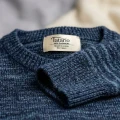 Tatario Men's 100% Pure Cashmere Thickened Crew Neck Sweater - Light Heather Blue, Luxurious Warmth 3