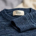 Tatario Men's 100% Pure Cashmere Thickened Crew Neck Sweater - Light Heather Blue, Luxurious Warmth 3