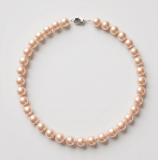 AAA Grade Elegant Apricot Freshwater Pearl Necklace, 9.8-10.88mm, 17in thumbnail 1