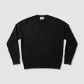 Women's Elegant Silver Lurex V-Neck Pure Cashmere Sweater - Black, Size L, 197g Lightweight 4