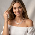 Silver Baroque Seed Pearl Necklace, 8.65mm-4.10mm, 18in+2.5in 2