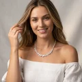 Silver Baroque Seed Pearl Necklace, 8.65mm-4.10mm, 18in+2.5in 2