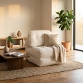 Wunder Puffer 2-in-1 Flannel Folding Sofa Bed - Off White