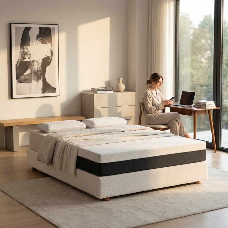 EGOHOME Charcoal Gel Memory Foam Mattress 10-Inch Cooling & Pressure Relief - Image 3