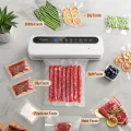 Fully Automatic Household Food Vacuum Sealer A5 - 4 Modes (Dry/Moist/Oil/Soft), Minimalist White 7