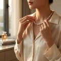 Champagne Pink Baroque Freshwater Pearl Necklace, 16.5 Inches 6