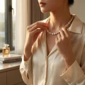 Champagne Pink Baroque Freshwater Pearl Necklace, 16.5 Inches 6