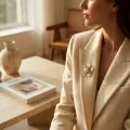Natural Mother-of-Pearl Petal Pearl Brooch 11mm 6