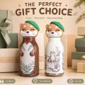 OtterSip Thermal Silicone Lid Insulated Bottle (Brown) - Stainless Steel Vacuum Flask 450ml/16 oz  8