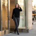 Women's 100% Pure Cashmere Black Mock Neck Sweater 5