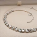 Silver Baroque Seed Pearl Necklace, 8.65mm-4.10mm, 18in+2.5in 9