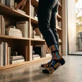 Creative Bookshelf Pattern Crew Socks - Unisex One Size, Premium Cotton Blend 2