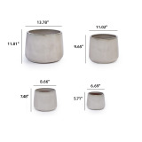 4-Piece Handmade Ceramic Planter Set - Minimalist Matte Texture, Indoor & Outdoor Use thumbnail 4