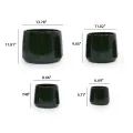 Deep Green Handmade Ceramic Planter Set of 4 - Breathable Clay for Succulents 3