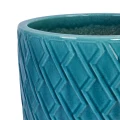 21" Large Teal Ceramic Planter - Handmade Breathable Clay Pot with Drainage 4