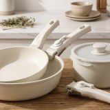15-Pc Granite-Coated Nonstick Cookware Set with Removable Handles, PFOA-Free Maifan Stone thumbnail 2