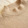 Women's 100% Cashmere Mock Neck Sweater - Light Coffee, Classic Fit 7